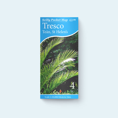 Friendly Guides Scilly Pocket Map 4: Tresco Tean and St Helen's, cover photo of Tresco Abbey Gardens