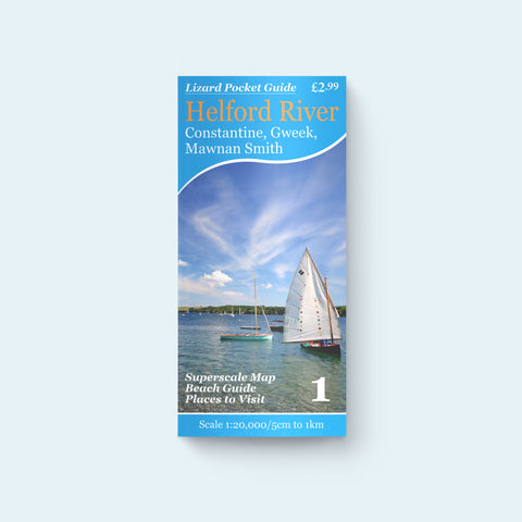 Friendly Guides Lizard Pocket Map and Guide 1: Helford River, Constantine, Gweek and Mawnan Smith cover photo of Porth Sawson