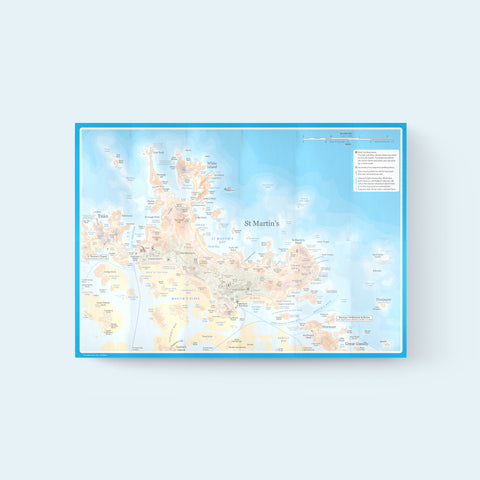Friendly Guides Scilly Pocket Map 5: St Martin's, map of the island including White Island, Chapel Down and Tean